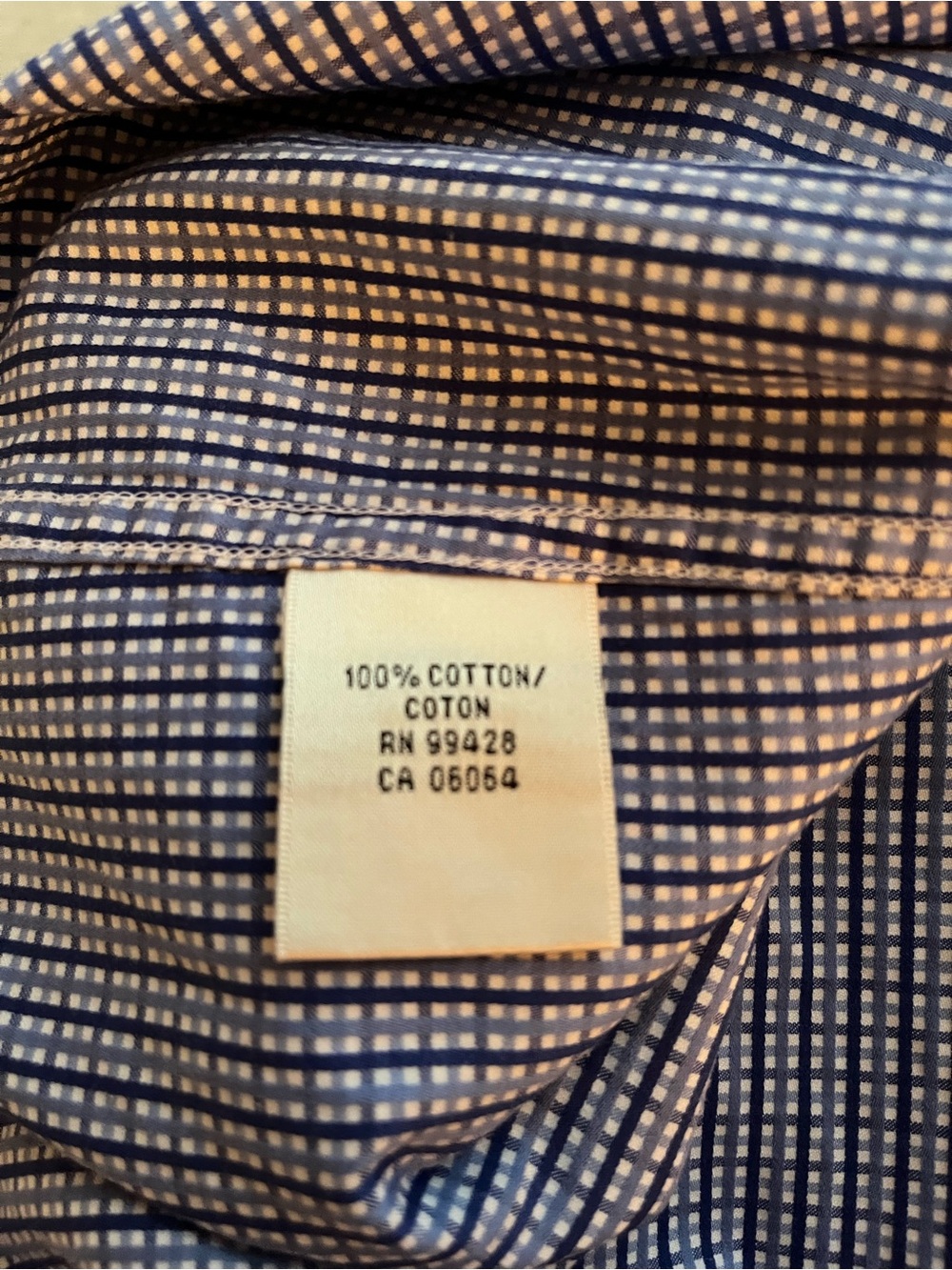 Bugatchi Uomo size 17:34/35 Blue Micro-Check Dress Shirt - Picture 9 of 9